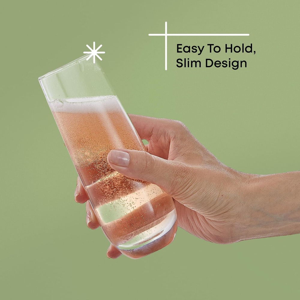 Stemless Champagne Flutes Set  - Highball Glass Set review and price