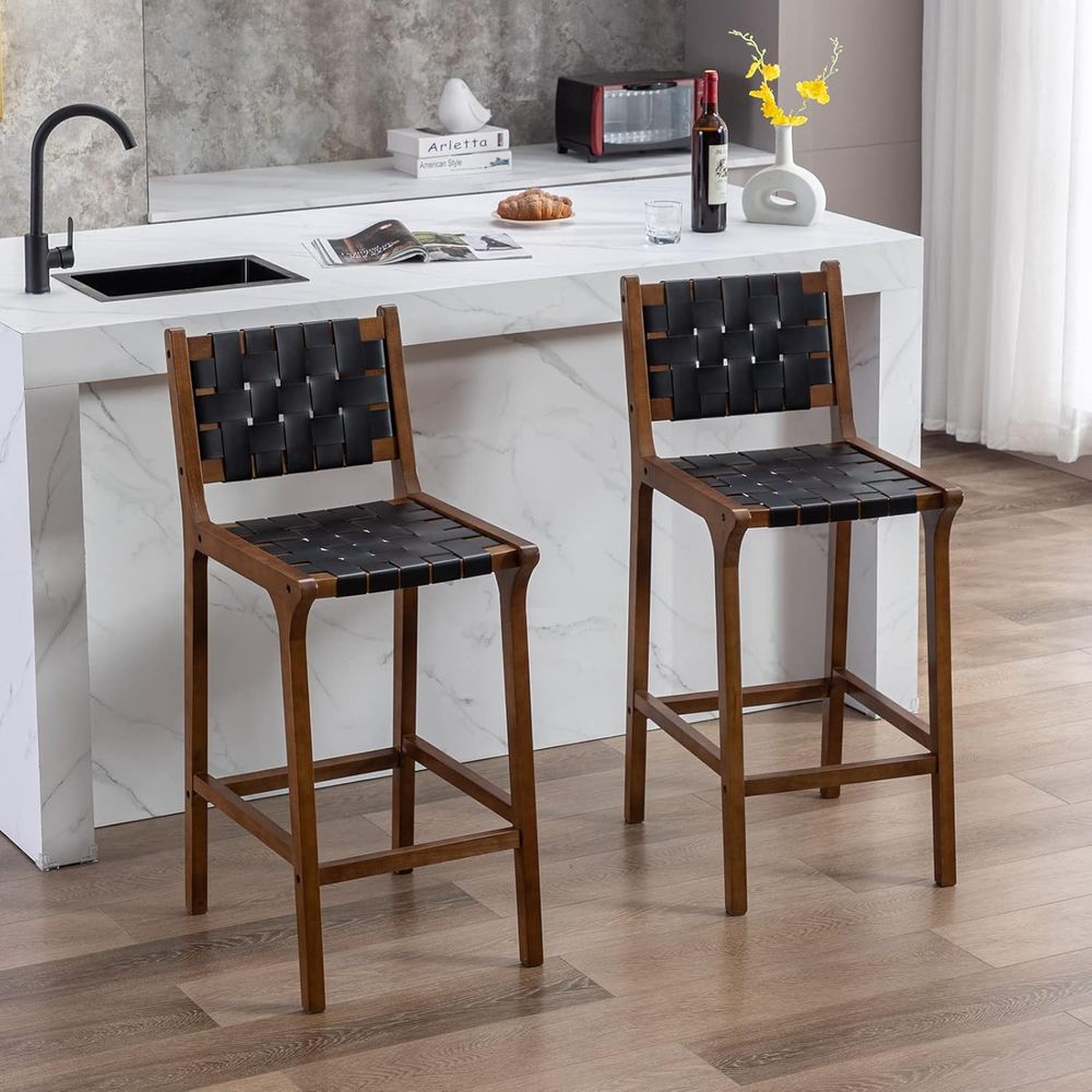 Set of 2 Wooden Bar Stools, Bl - Home Bar Stools review and price