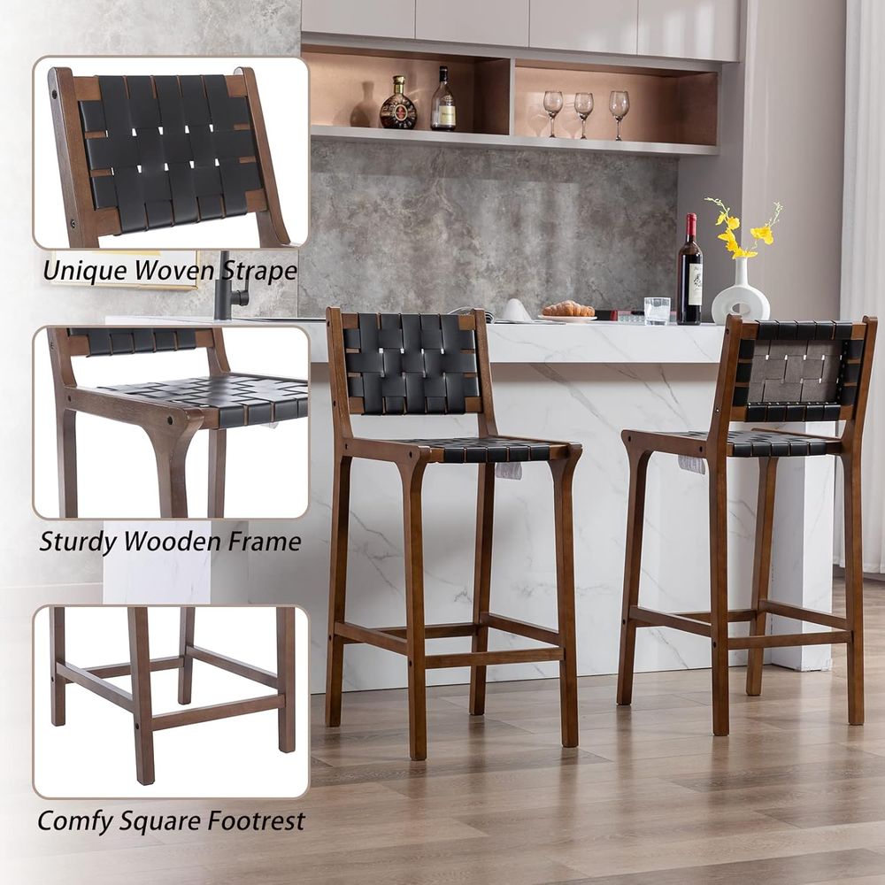 Set of 2 Wooden Bar Stools, Bl - Home Bar Stools review and price