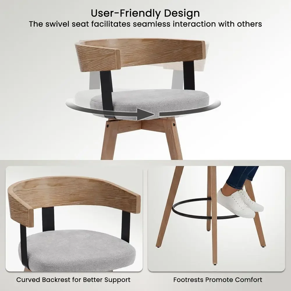 Set of 2, 26 Grey Linen-Uphols - Home Bar Stools review and price