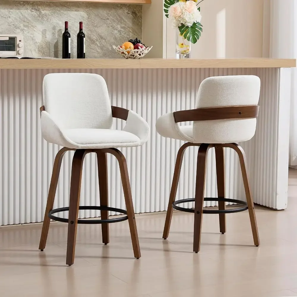 Beige Fabric Swivel Bar Stools - Home Bar Stools review and price